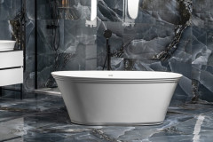 FLORINA volně stojící vana litý mramor, 170x80x61cm, bílá (93858) (4)
