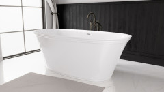 FLORINA volně stojící vana litý mramor, 170x80x61cm, bílá (93858) (9)