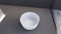 ESTATIS volně stojící vana litý mramor ø110x51cm, bílá mat (93868) (4)
