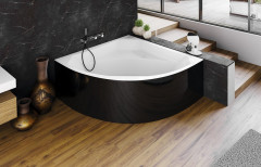 ROSANA MONOLITH rohová vana 136x136x63cm, bílá/černá (64119MB) (5)