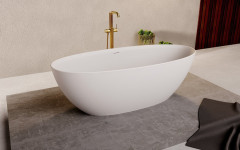 NOYA volně stojící vana rockstone 170x76cm, bílá mat (92330) (5)