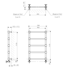 PARIDA otopné těleso 504x1170mm, bronz (PA177)