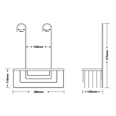 SMART police do sprchy závěsná, na baterii, 300x375x120 mm, chrom (248913)(2)