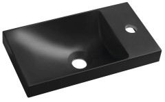 AGOS umývátko, litý mramor, 40x22cm, levé/pravé, černá mat (AS400B)