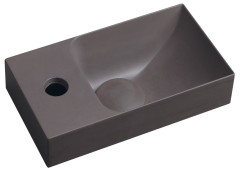 PICCOLINO betonové umývátko 30,8x17cm, baterie vlevo, tmavě hnědá (PK30015)