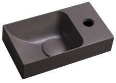 PICCOLINO betonové umývátko 30,8x17cm, baterie vpravo, tmavě hnědá (PK30515)