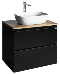ALTAIR skříňka s deskou 68 cm, černá mat/dub emporio (AI670-01)