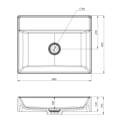 TWIG umyvadlo, litý mramor, 60x47cm, kryt výpusti, bez otvoru, bílá (TW060-0)