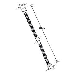 POWERFLEX kovová sprchová hadice, 150cm, černá mat (FLEX150B)
