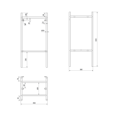 PUNO podstavec pod umyvadlo 400x820x360mm, zlato mat (SKA570-5)