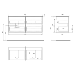 PANEDA umyvadlová skříňka 119x55x45,2cm, bílá (PN212)