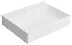 TWIG umyvadlo, litý mramor, 60x47cm, kryt výpusti, bílá (TW060)