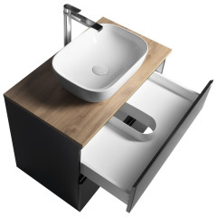 ALTAIR skříňka s deskou 78,5 cm, černá mat/dub emporio (AI680-01) (3)