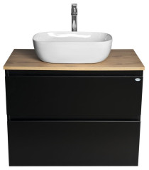 ALTAIR skříňka s deskou 78,5 cm, černá mat/dub emporio (AI680-01) (4)