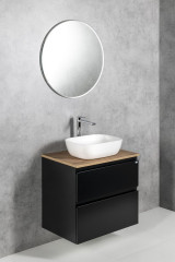 ALTAIR skříňka s deskou 68 cm, černá mat/dub emporio (AI670-01) (2)