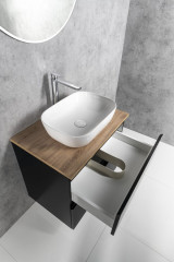 ALTAIR skříňka s deskou 68 cm, černá mat/dub emporio (AI670-01) (4)