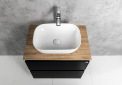 ALTAIR skříňka s deskou 68 cm, černá mat/dub emporio (AI670-01) (5)