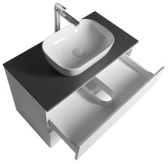 ALTAIR skříňka s deskou 87,5 cm, bílá/antracit břidlice (AI290-03) (3)