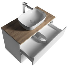 ALTAIR skříňka s deskou 87,5 cm, bílá/dub emporio (AI290-02) (3)