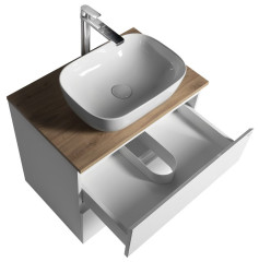 ALTAIR skříňka s deskou 68 cm, bílá/dub emporio (AI270-02) (2)