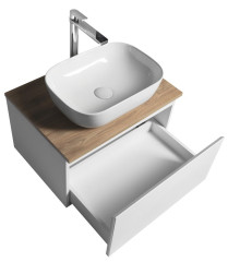 ALTAIR skříňka s deskou 62,5 cm, bílá/dub emporio (AI267-02) (3)