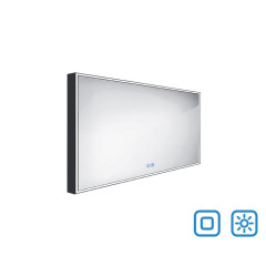 Černé LED zrcadlo 1400x700 se dvěma dotykovými senzory (ZPC 13008VX-90)