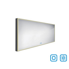 Černé LED zrcadlo 1400x700 se dvěma dotykovými senzory (ZPC 13008VX-90)