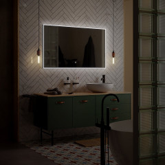 Černé LED zrcadlo 1000x700 se dvěma dotykovými senzory (ZPC 13004VX-90)