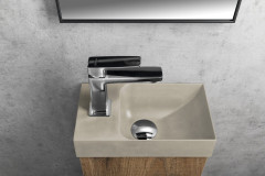 PICCOLINO betonové umývátko 30,8x17cm, baterie vlevo, písková (PK30014) (3)