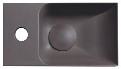 PICCOLINO betonové umývátko 30,8x17cm, baterie vlevo, tmavě hnědá (PK30015) (5)