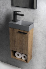 PICCOLINO betonové umývátko 30,8x17cm, baterie vlevo, šedá (PK30017) (3)