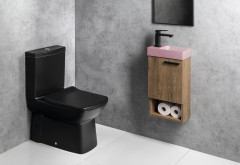 PICCOLINO betonové umývátko 30,8x17cm, baterie vlevo, růžová (PK30021) (3)