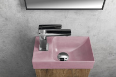 PICCOLINO betonové umývátko 30,8x17cm, baterie vlevo, růžová (PK30021) (4)