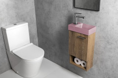 PICCOLINO betonové umývátko 30,8x17cm, baterie vlevo, růžová (PK30021) (5)