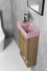 PICCOLINO betonové umývátko 30,8x17cm, baterie vlevo, růžová (PK30021) (6)
