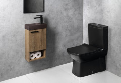PICCOLINO betonové umývátko 30,8x17cm, baterie vpravo, tmavě hnědá (PK30515) (4)