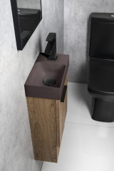 PICCOLINO betonové umývátko 30,8x17cm, baterie vpravo, tmavě hnědá (PK30515) (7)