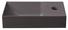 PICCOLINO betonové umývátko 30,8x17cm, baterie vpravo, tmavě hnědá (PK30515) (8)