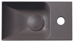 PICCOLINO betonové umývátko 30,8x17cm, baterie vpravo, tmavě hnědá (PK30515) (9)