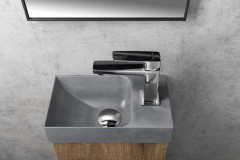 PICCOLINO betonové umývátko 30,8x17cm, baterie vpravo, šedá (PK30517) (3)