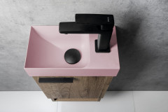 PICCOLINO betonové umývátko 30,8x17cm, baterie vpravo, růžová (PK30521) (6)