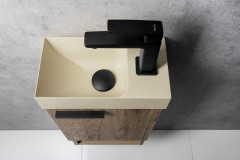 PICCOLINO betonové umývátko 30,8x17cm, baterie vpravo, žlutá (PK30522) (5)