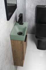 PICCOLINO betonové umývátko 30,8x17cm, baterie vpravo, zelená (PK30523) (4)