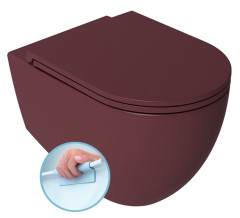 INFINITY závěsná WC mísa, Rimless, 36,5x53cm, maroon red (10NF02004-2R)
