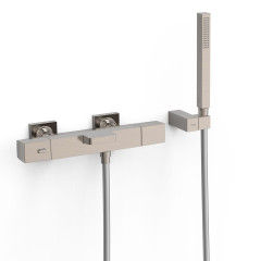 TRES termostatická vanová baterie nástěnná 150mm, s příslušenstvím, ocel (vzhled nerezu) (19017469AC)