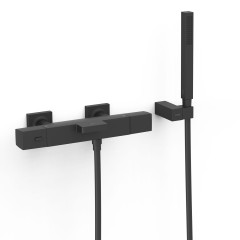 TRES termostatická vanová baterie nástěnná 150mm, s příslušenstvím, černá mat (19017469NM) (2)