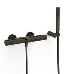 TRES termostatická vanová baterie nástěnná 150mm, s příslušenstvím, černý bronz (19017429KMB)