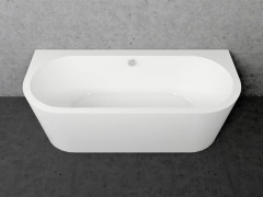 TIME GEMINI  XL - D  volně stojící vana 180 x 80 cm ke stěně, bílá (TIGEM180XL-D)