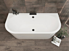 TIME GEMINI  XL - D  volně stojící vana 180 x 80 cm ke stěně, bílá (TIGEM180XL-D)