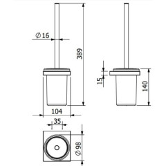 KLUDI VELA C wc štětka, chrom (3197405) (2)